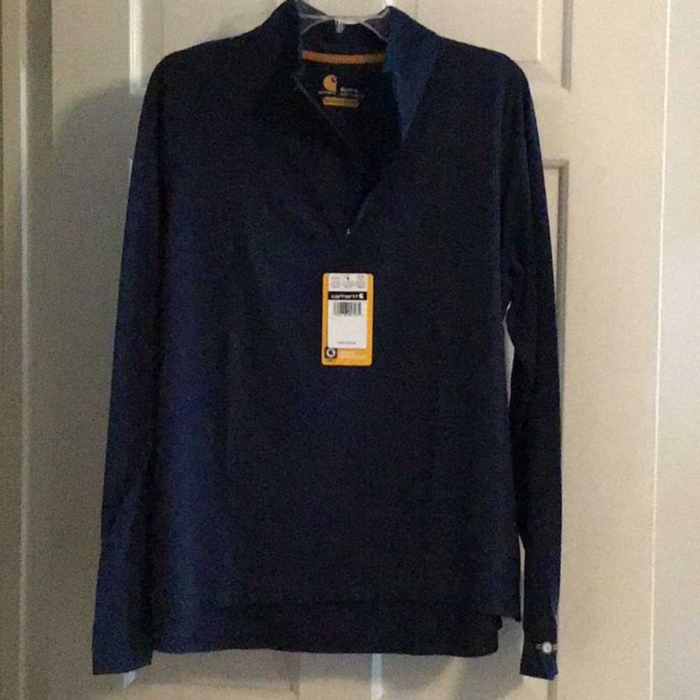 NWT Carhartt Force Delmont Long Sleeve Quarter-zip Performance Shirt XL Navy